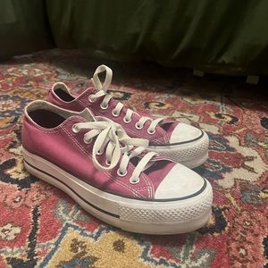 Pink low platform converse